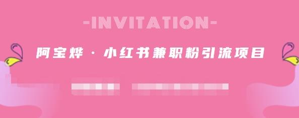 阿宝烨·小红书兼职粉引流项目，流量大，引流效果好【视频课程】-亦可网创