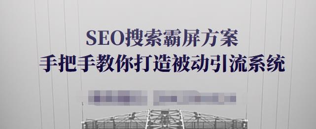 SEO搜索霸屏方案，手把手教你打造被动引流系统【视频课程】-亦可网创