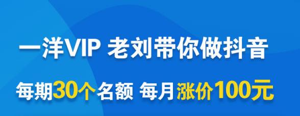 一洋电商抖音VIP，每月集训课 实时答疑 资源共享 联盟合作价值580元-亦可网创