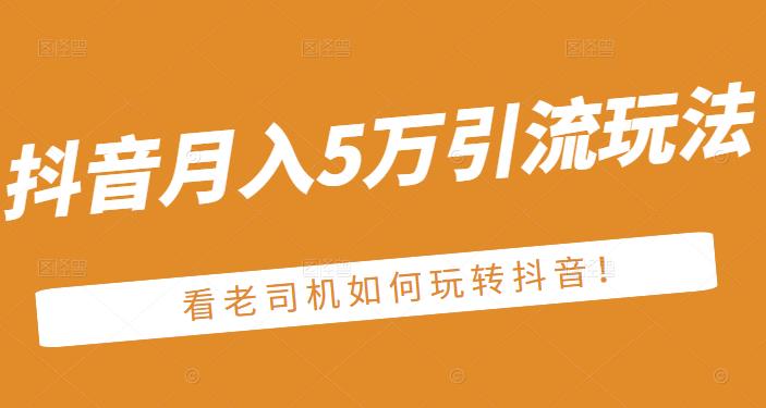 老古董·抖音月入5万引流玩法，看看老司机如何玩转抖音(附赠：抖音另类引流思路)-亦可网创