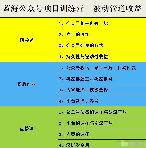米辣微课·蓝海公众号项目训练营，手把手教你实操运营公众号和小程序变现-亦可网创