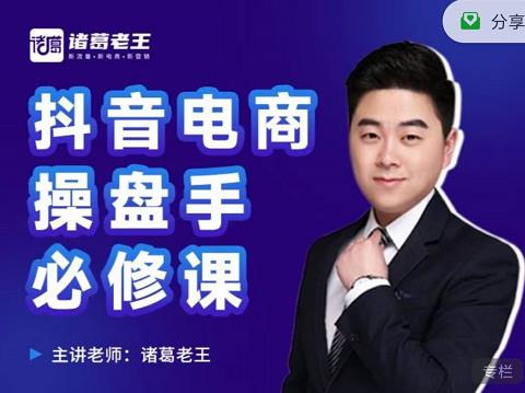 诸葛老王-抖音电商操盘手必修课：顶层设计，​起号破局，爆款运营，数据分析-亦可网创
