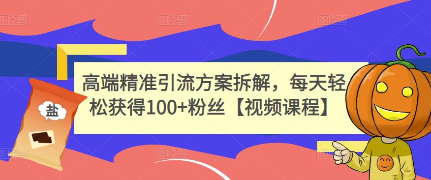 高端精准引流方案拆解，每天轻松获得100 粉丝【视频课程】-亦可网创