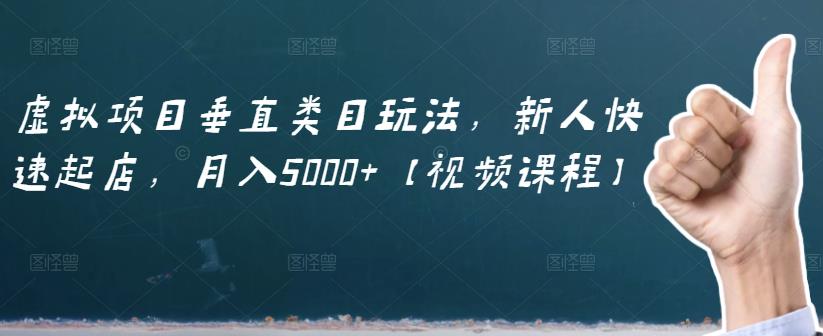虚拟项目垂直类目玩法，新人快速起店，月入5000 【视频课程】-亦可网创