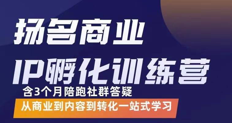 杨名商业IP孵化训练营，从商业到内容到转化一站式学 价值5980元-亦可网创