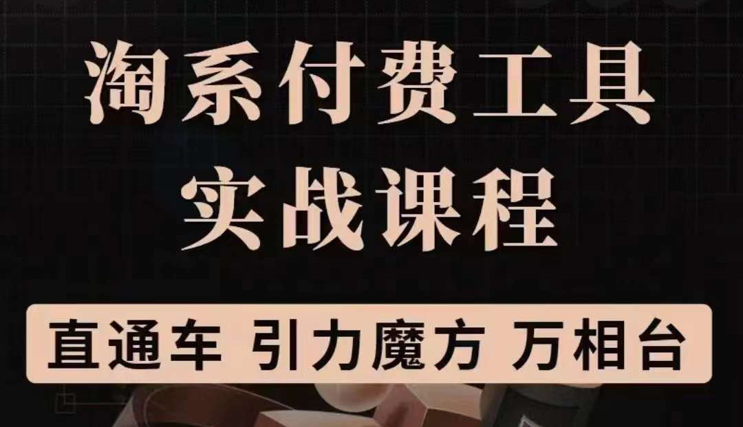 淘系付费工具实战课程【直通车、引力魔方】战略优化，实操演练（价值1299）-亦可网创