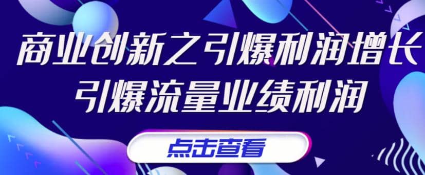 《商业创新之引爆利润增长》引爆流量业绩利润-亦可网创