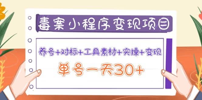 毒案小程序变现项目：养号 对标 工具素材 实操 变现-亦可网创