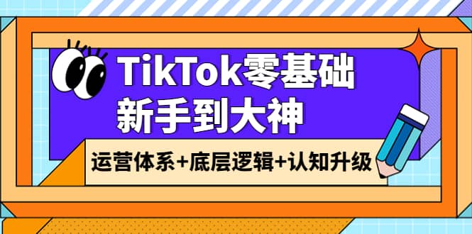 TikTok零基础新手到大神：运营体系 底层逻辑 认知升级（9节系列课）-亦可网创