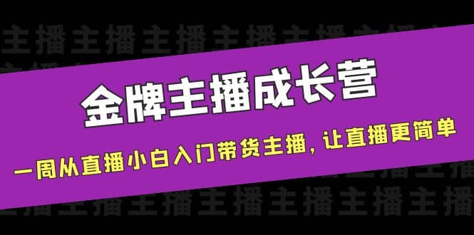 金牌主播成长营，一周从直播小白入门带货主播，让直播更简单-亦可网创