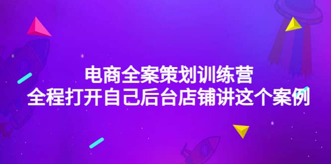 电商全案策划训练营：全程打开自己后台店铺讲这个案例（9节课时）-亦可网创