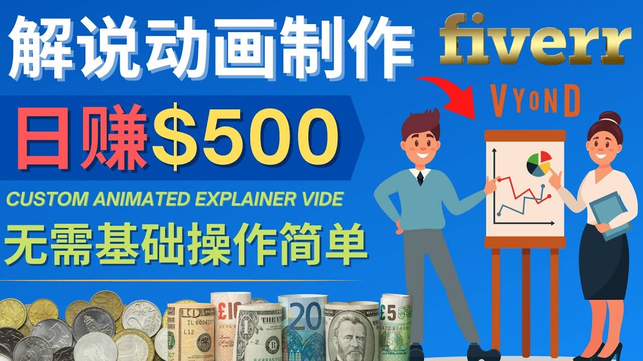 制作解说类动画视频（Animated Explainer）日赚500美元以上 – 0基础可操作-亦可网创