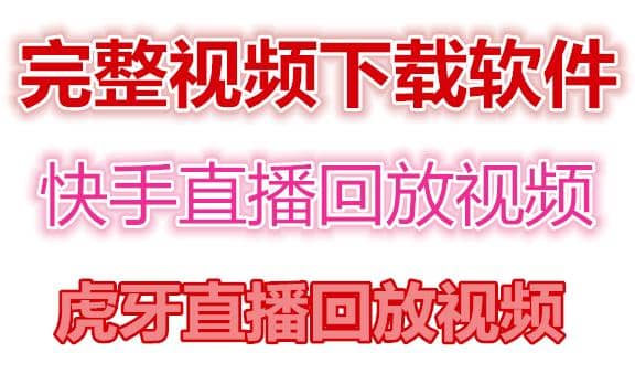 快手直播回放视频/虎牙直播回放视频完整下载(电脑软件 视频教程)-亦可网创