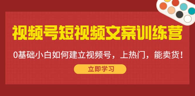 视频号短视频文案训练营：0基础小白如何建立视频号，上热门，能卖货！-亦可网创