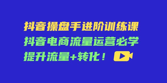 抖音操盘手进阶训练课：抖音电商流量运营必学，提升流量 转化-亦可网创