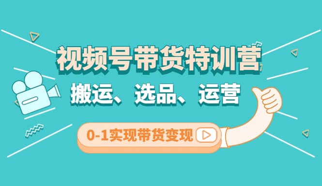 视频号带货特训营(第3期)：搬运、选品、运营、0-1实现带货变现-亦可网创