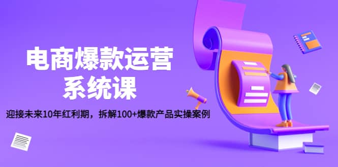 电商爆款运营系统课：迎接未来10年红利期，拆解100 爆款产品实操案例-亦可网创