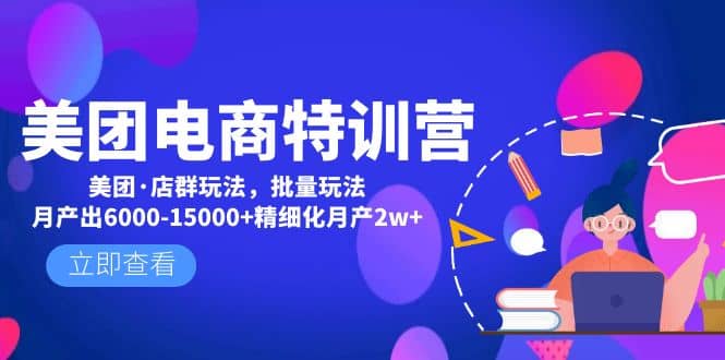 美团电商特训营：美团·店群玩法，无脑铺货-亦可网创