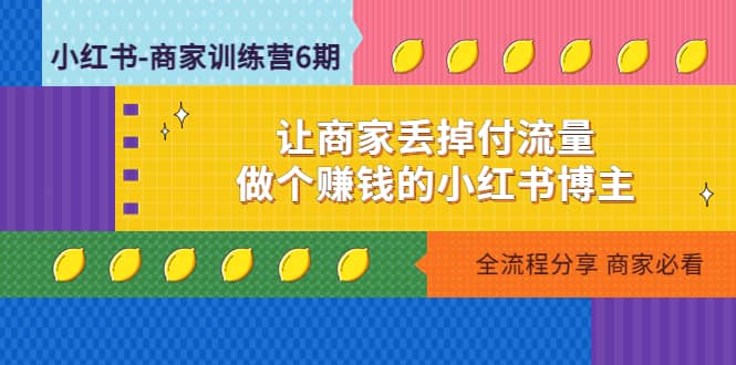 小红书-商家训练营12期：让商家丢掉付流量-亦可网创