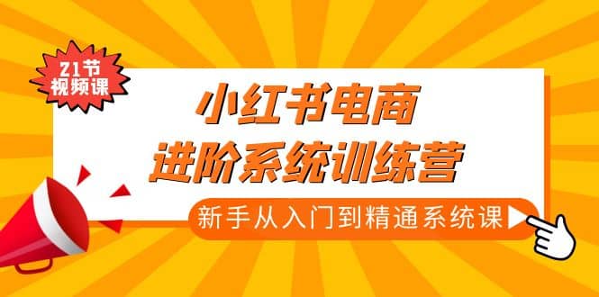 小红书电商进阶系统训练营：新手从入门到精通系统课（21节视频课）-亦可网创