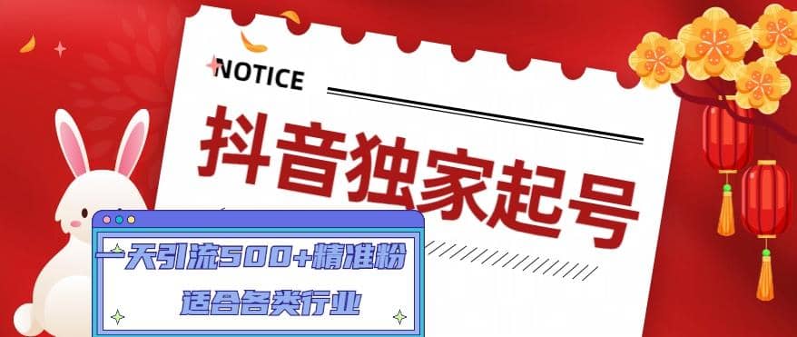 抖音独家起号，适合各类行业（9节视频课）-亦可网创
