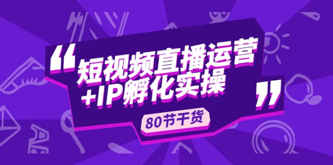 短视频直播运营 IP孵化实战：80节干货实操分享-亦可网创
