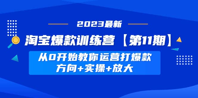 淘宝爆款训练营【第11期】 从0开始教你运营打爆款，方向 实操 放大-亦可网创