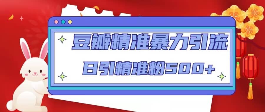 豆瓣精准暴力引流，日引精准粉500 【12视频课】-亦可网创
