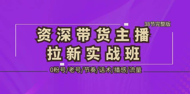 资深·带货主播拉新实战班，0粉号/老号/节奏/话术/播感/流量-38节完整版-亦可网创