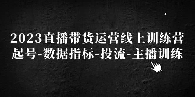 2023直播带货运营线上训练营，起号-数据指标-投流-主播训练-亦可网创