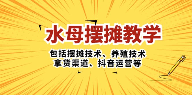 水母·摆摊教学，包括摆摊技术、养殖技术、拿货渠道、抖音运营等-亦可网创