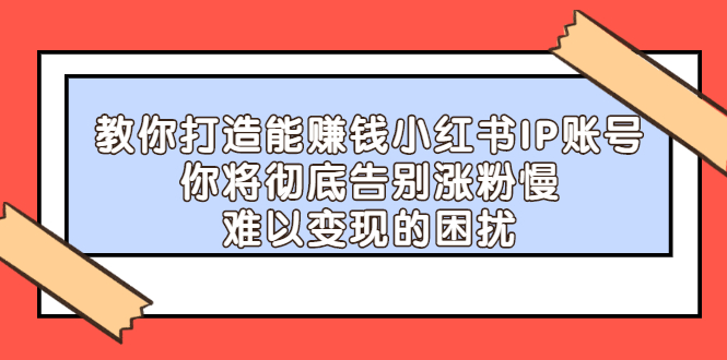 教你打造能赚钱小红书IP账号，了解透彻小红书的真正玩法-亦可网创