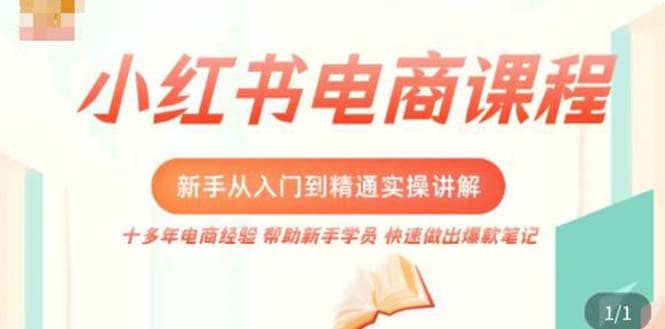 小红书电商新手入门到精通实操课，从入门到精通做爆款笔记，开店运营-亦可网创