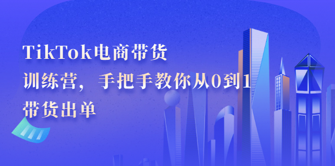 TikTok电商带货训练营，手把手教你从0到1带货出单-亦可网创