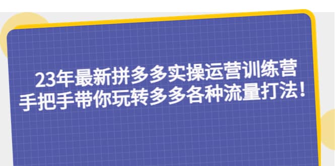 23年最新拼多多实操运营训练营：手把手带你玩转多多各种流量打法！-亦可网创