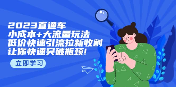2023直通小成本 大流量玩法，低价快速引流拉新收割，让你快速突破瓶颈-亦可网创