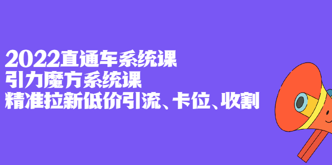 2022直通车系统课 引力魔方系统课，精准拉新低价引流、卡位、收割-亦可网创