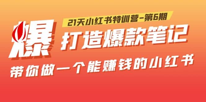 21天小红书特训营-第6期，打造爆款笔记，带你做一个能赚钱的小红书-亦可网创