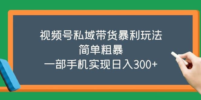 视频号私域带货暴利玩法，简单粗暴-亦可网创