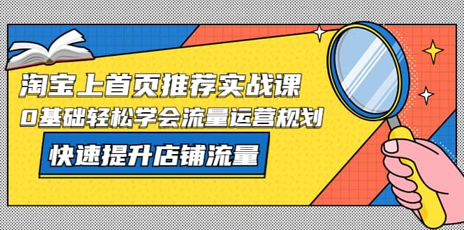 淘宝上首页/推荐实战课：0基础轻松学会流量运营规划，快速提升店铺流量-亦可网创