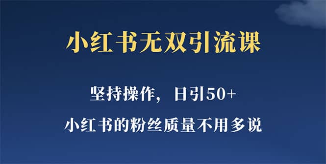 小红书无双课一天引50 女粉，不用做视频发视频，小白也很容易上手拿到结果-亦可网创
