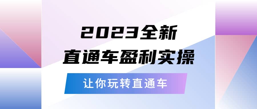 2023全新直通车·盈利实操：从底层，策略到搭建，让你玩转直通车-亦可网创
