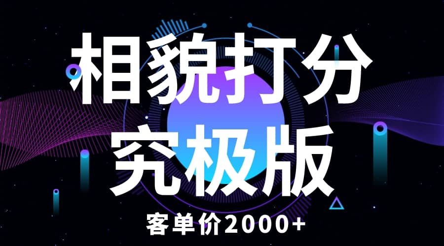相貌打分究极版，客单价2000 纯新手小白就可操作的项目-亦可网创