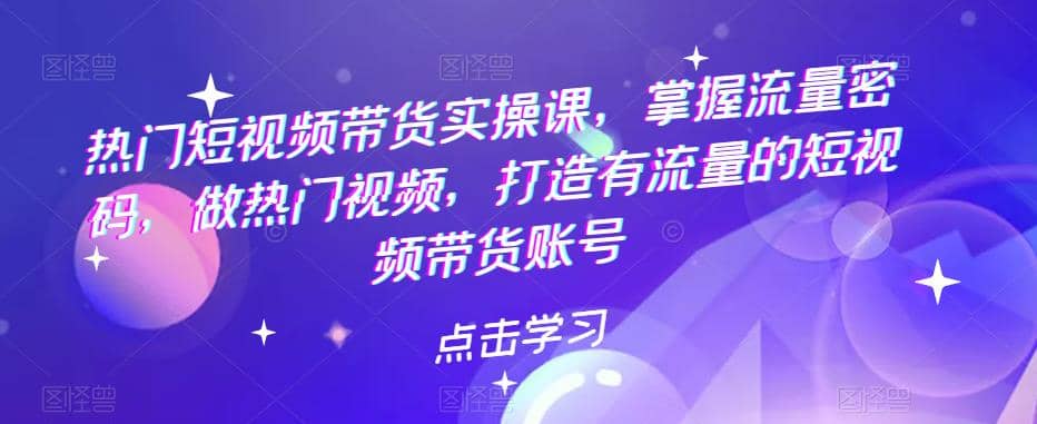 热门短视频带货实战 掌握流量密码 做热门视频 打造有流量的短视频带货账号-亦可网创