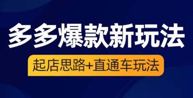 2023拼多多爆款·新玩法：起店思路 直通车玩法（3节精华课）-亦可网创