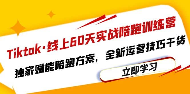 Tiktok·线上60天实战陪跑训练营，独家赋能陪跑方案，全新运营技巧干货-亦可网创