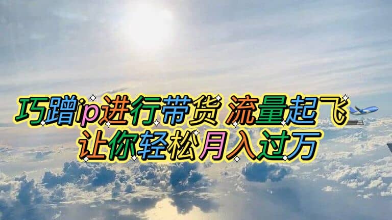 巧蹭ip进行带货，流量起飞，让你轻松月入过万-亦可网创