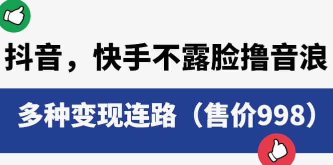 抖音，快手不露脸撸音浪项目，多种变现连路（售价998）-亦可网创