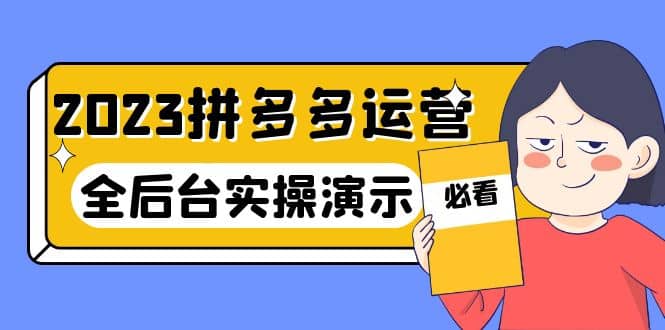 2023拼多多·运营：14节干货实战课，拒绝-口嗨，全后台实操演示-亦可网创