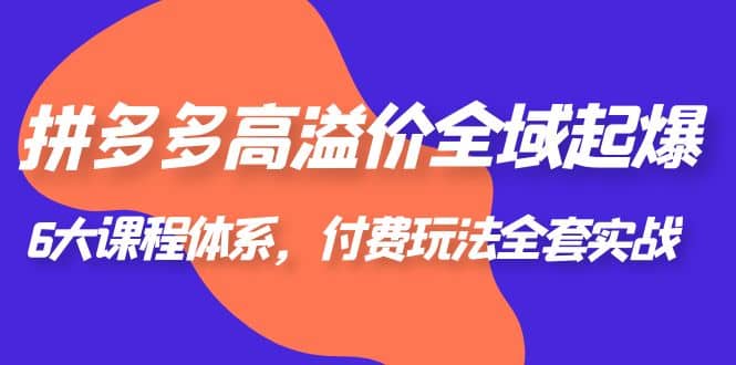 拼多多-高溢价 全域 起爆，6大课程体系，付费玩法全套实战-亦可网创